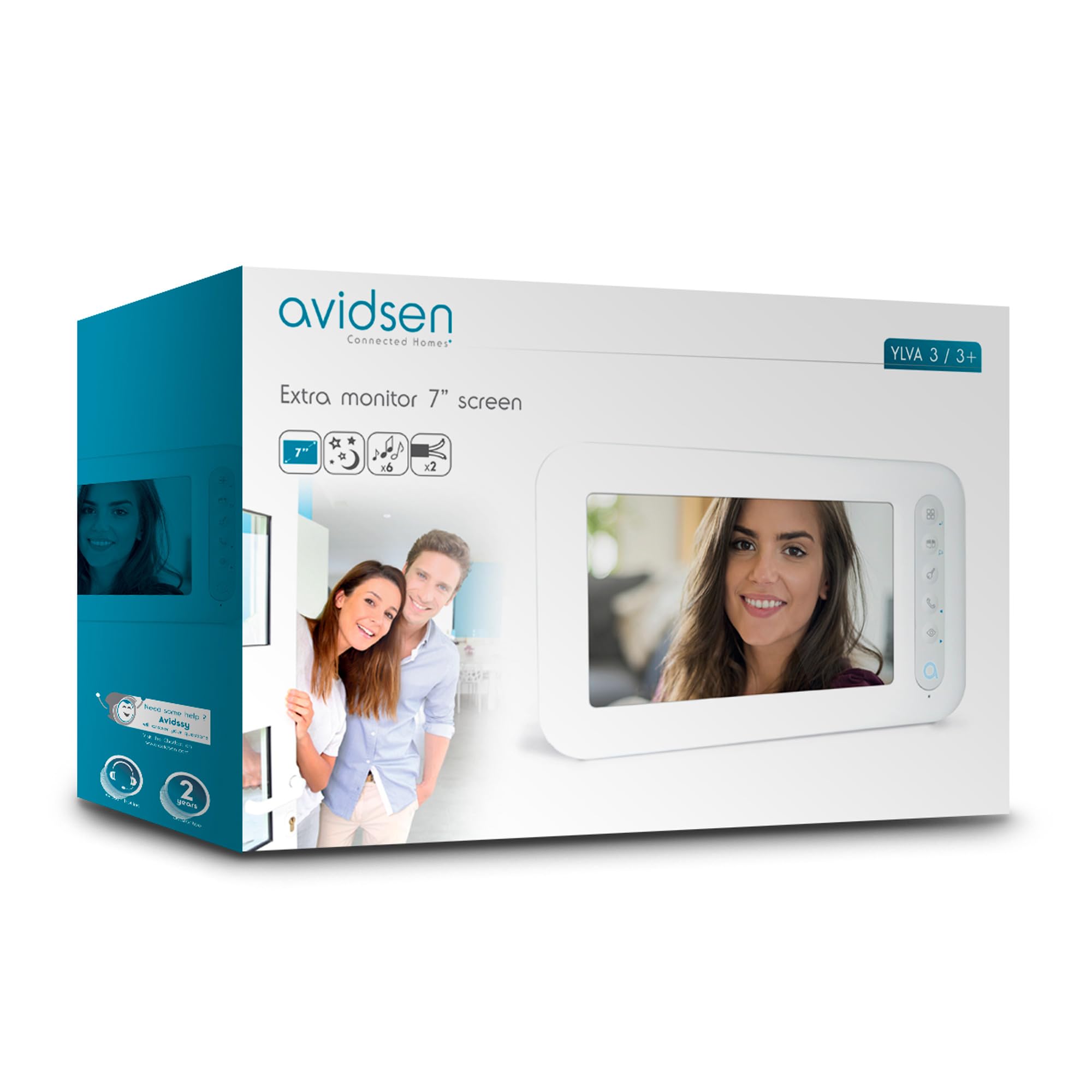 Avidsen - Interphone - Interphone vidéo - 2 Fils Station intérieure Blanc 1 pc(s), Fonction Monitoring pour surveiller Votre entrée Facilement - 112279