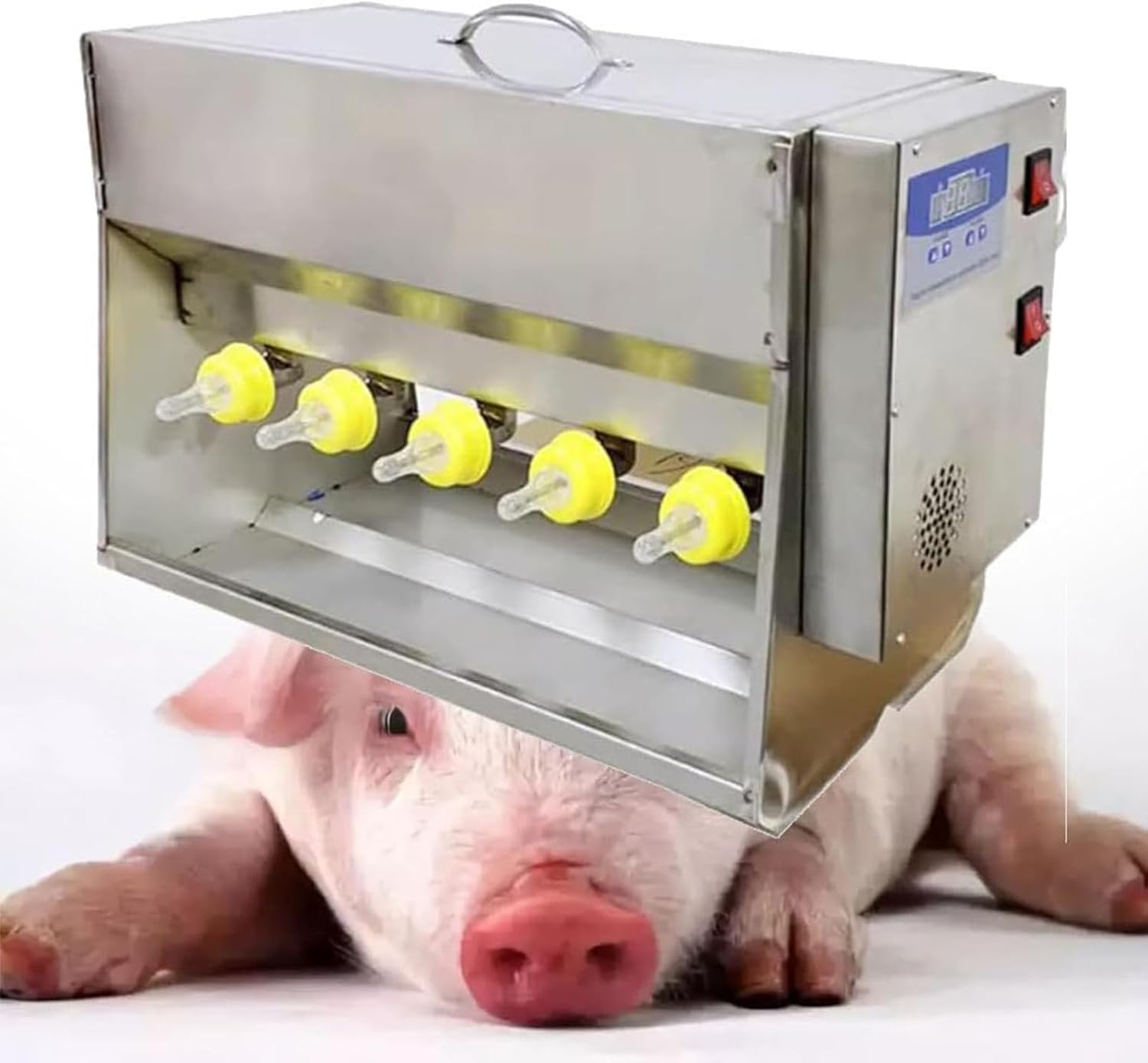 Automatic Pig Milk Feeding Machine | Piglet Milk feeders for Multiple Piglets Nipple | Piglet Feeder with Sound | 10/14 Nipple Silicone Piglet Feeding Station | for Lambs and Small Cattle