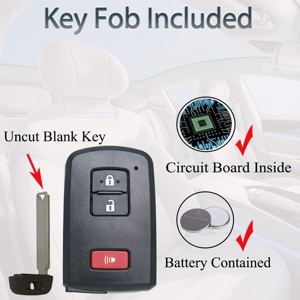 Smart Key Fob Keyless Entry Fits for Toyota Tacoma Tundra 4Runner Highlander Land Cruiser 2015-2021 Remote Control Key Replacement HYQ14FBA 89904-0E092 Board:281451-2110 (AG)