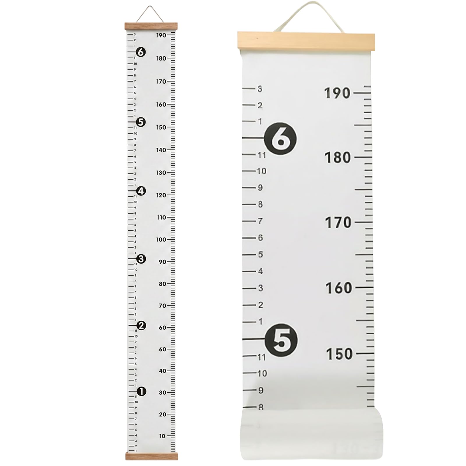 Height Chart for Kids, Upgraded Full Length 200cm x 20cm Removable Canvas Growth Chart for Wall, Accurate Height Measurement Ruler for Baby Toddler Children, Nursery Bedroom Playroom Wall Decor