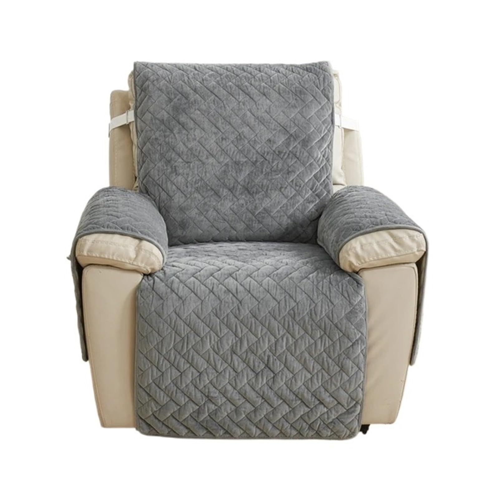 Funda de sillón reclinable individual WJIAYAO gris felpa gruesa l 170x185 cm