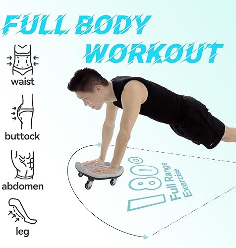 Miniatura 5 de Rueda de rodillo abdominal para entrenamiento de núcleo, equipo de ejercicio de rueda abdominal para gimnasio en casa