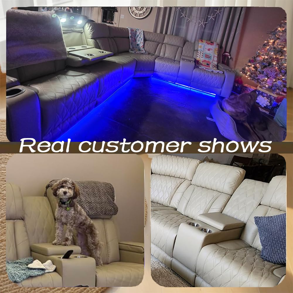 Leather Power Reclining Sectional Sofa Set,Sectional Couch with 4 Recliners view 3