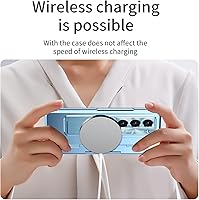 Vista 7 de Funda para Samsung Galaxy Z Fold 5 2023, carcasa de una pieza Z Fold5 con función atril y protector de pantalla, protección completa (azul)