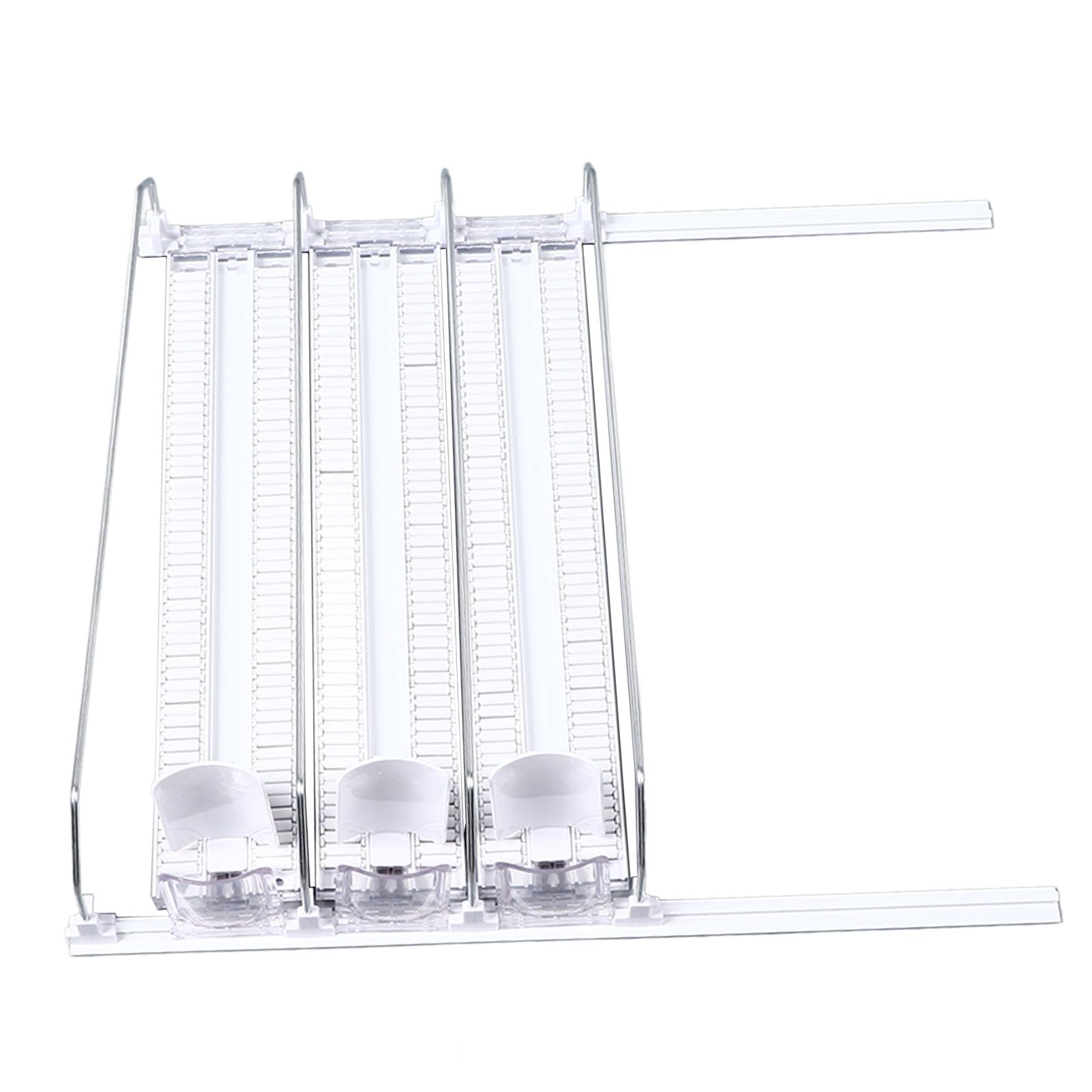Organizzatore di Lattine di Soda per Frigorifero, Organizer per Bevande a Larghezza Regolabile per Frigorifero, Organizzatore Automatico di Bevande con Design a Molla Curva, (3PCS)