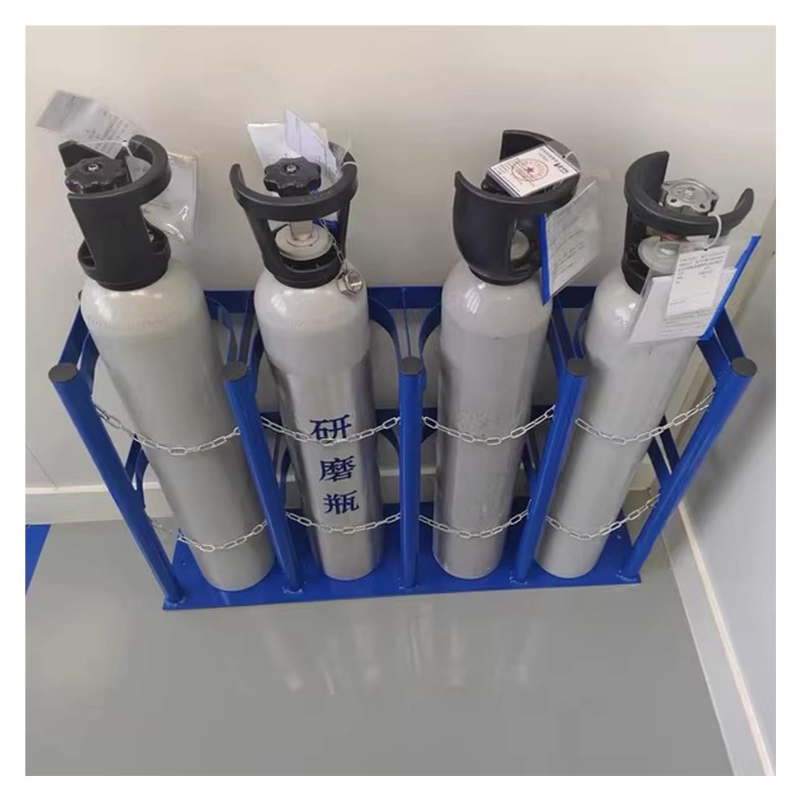 GHHVFEC Oxygen cylinder rack,Heavy-Duty Steel Oxygen Cylinder Storage Rack for Hospitals, Schools, Factories - Space-Saving Gas Tank Holder & Carrier, Fits 27cm/10.6in Cylinders (127x30x10
