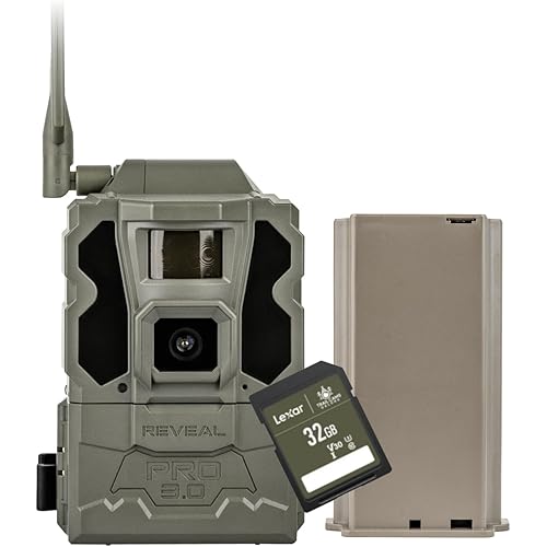 TACTACAM Reveal Pro 3.0 Cellular Trail Camera - Multi-Cellular Network, GPS, 2" LCD, No-Glow IR, Wi-Fi Enabled, HD Photos & 1080p Videos, Long Battery Life + Lipo Lithium Battery Pack and 32GB SD Card