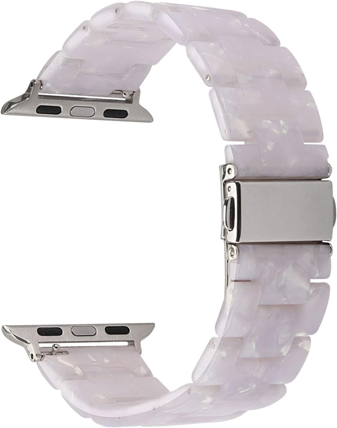 MAIRUI Compatible with Apple Watch Band 40mm 38mm, Series 6/5/4 Slim Resin Bracelet Wristband Lightweight Strap Replacement for iWatch Series 6/5/4/3/2/1, Sport/Edition (Pearl White)