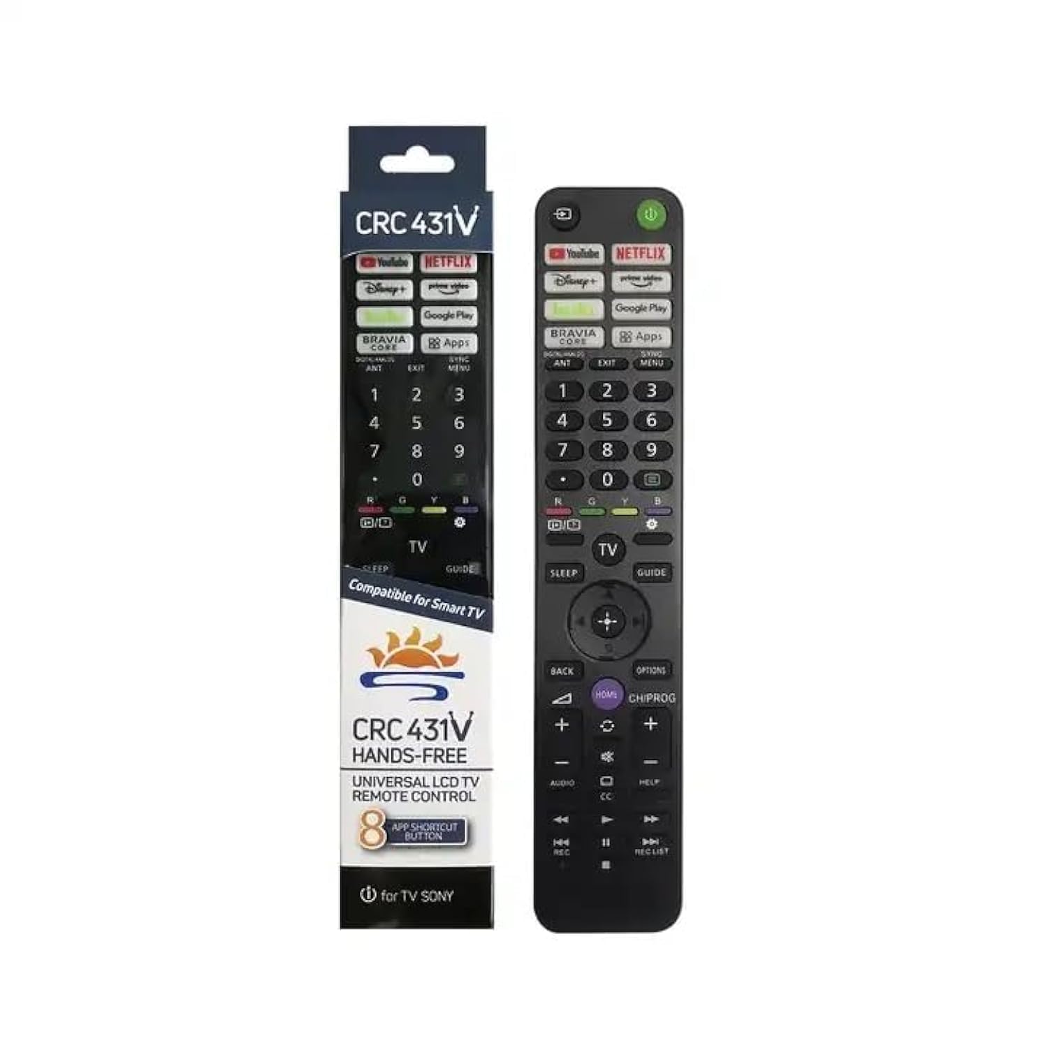 CRC431V Replacement Remote Control Compatible with Sony TV