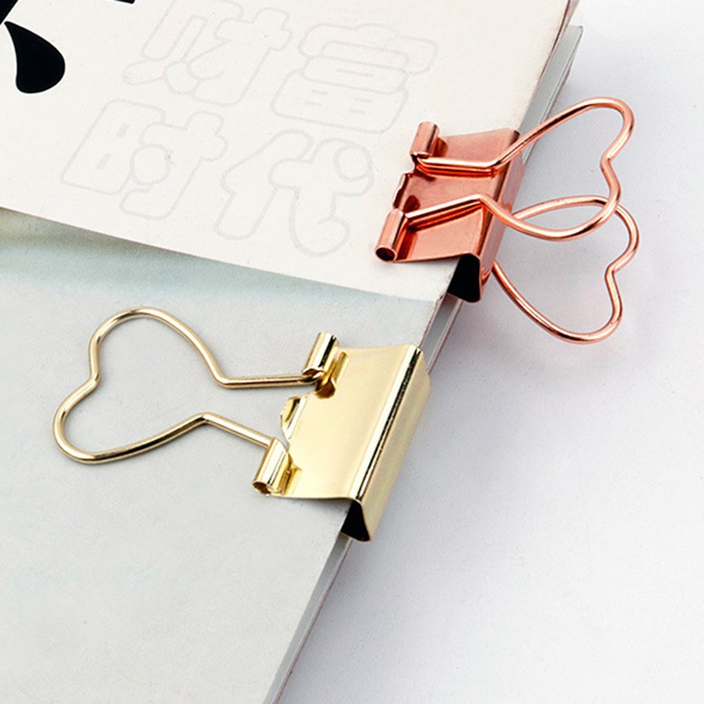 10 Set 12 Stück Metall Foldback Binder Clips Schule Büro Büroklammern Rose Gold