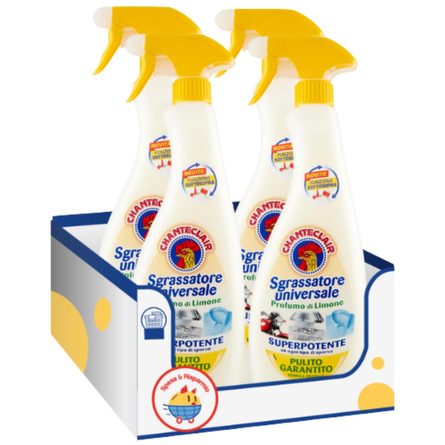 Sgrassatore Universale al Limone – 625 ml – Pulizia Profonda Multiuso – Variazioni 4/8/12 Pezzi