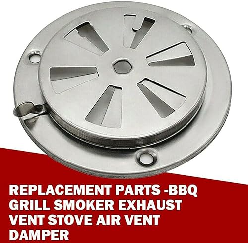 Miniatura 2 de TEAMWILL 4 piezas de repuesto - Parrilla de barbacoa ahumador de ventilación de escape de la estufa de ventilación de aire amortiguador EE. UU