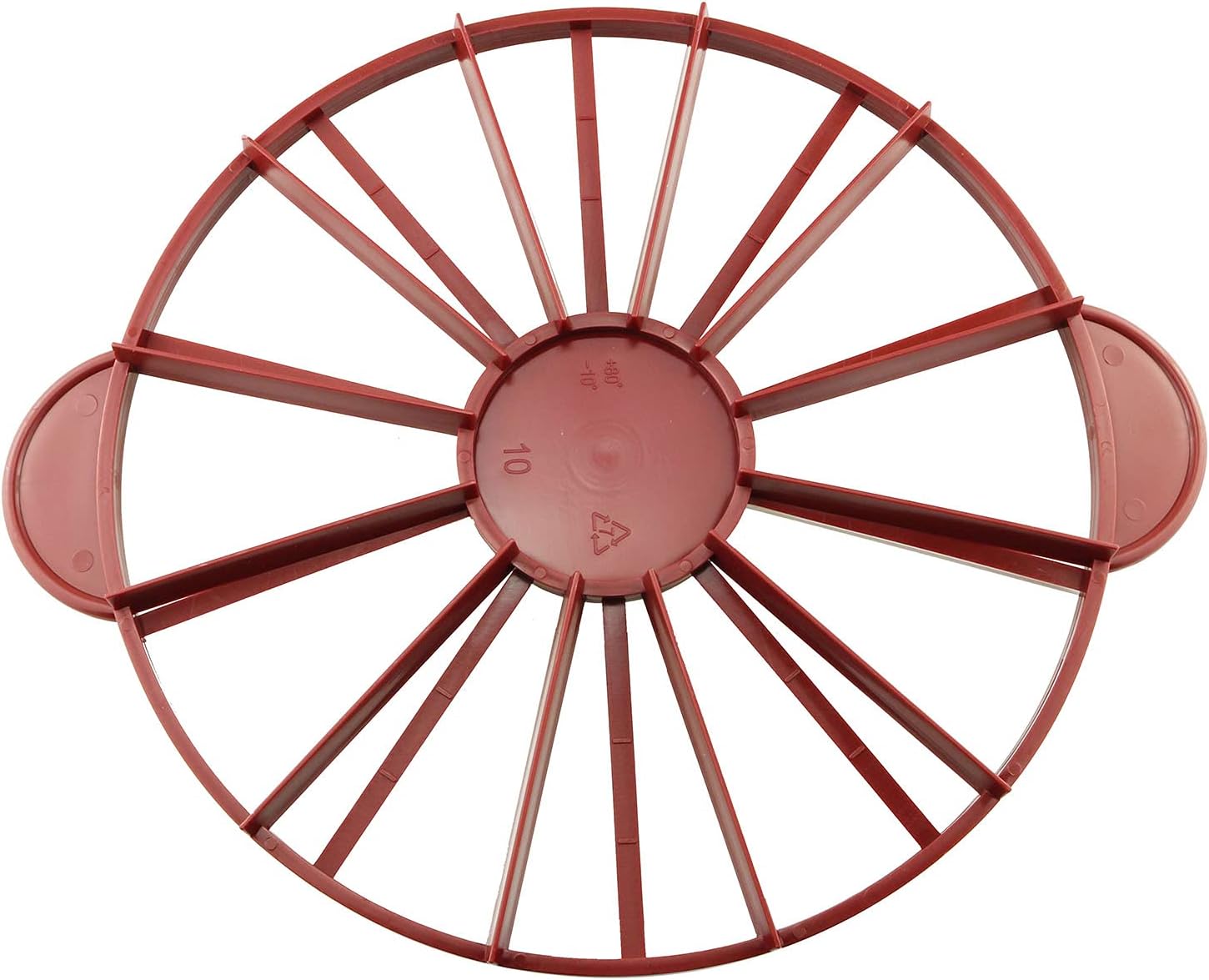 Tegg Cake Marker Round Cake Slice, Pie Slicer and Cutter Divider 10 or 12 Slices Double Sided Cake Portion Marker Red