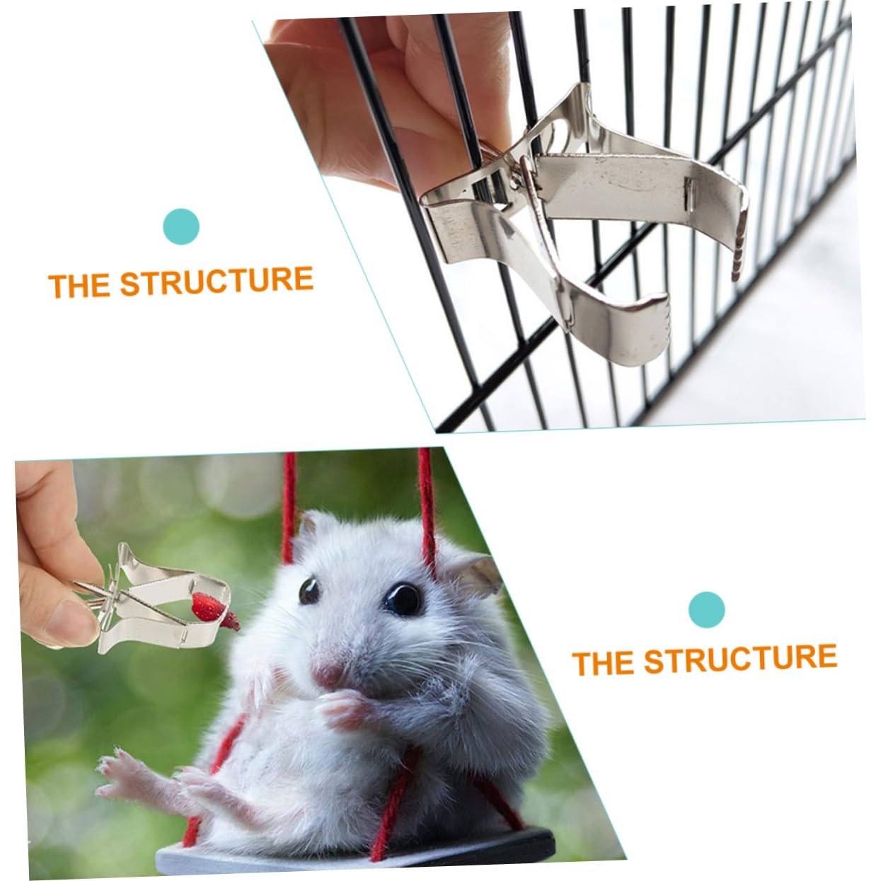 Yardwe 30piezas Soporte De Alimentos para Pájaros Inoxidable Clips para Jaulas para Alimentación De Periquitos y Aves