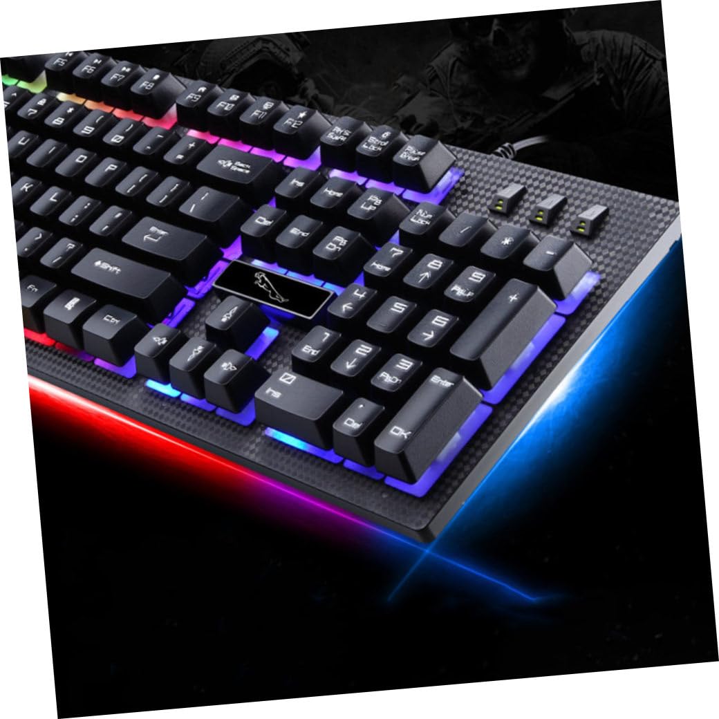 Clavier et Souris Filaires Gamer, 104 Touches et 4 Touches, Noir
