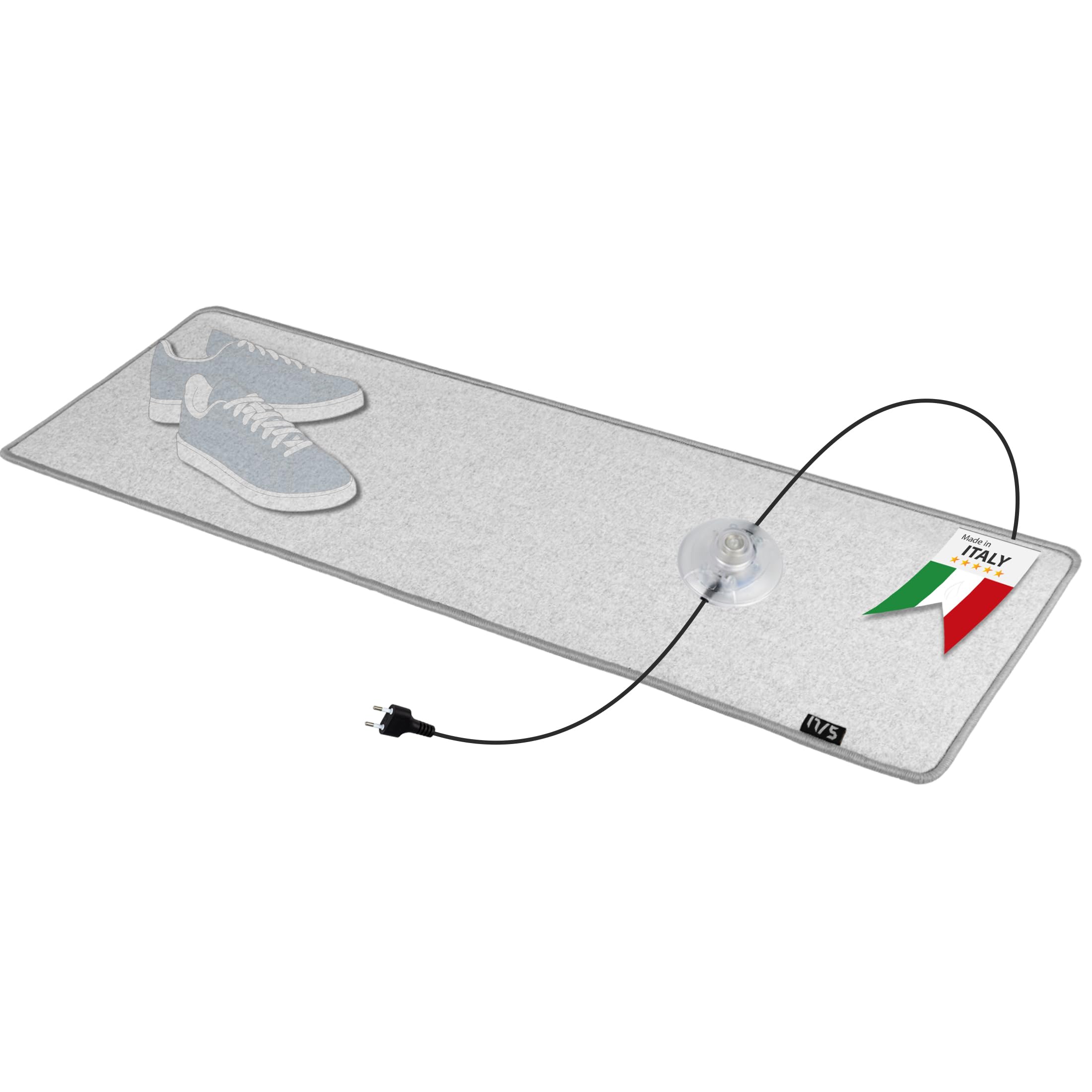 Alfombra Térmica Eléctrica 50x140 cm – Calienta Pies de Bajo Consumo para Oficina y Escritorio – Esterilla Calefactora Grande, Gris Claro