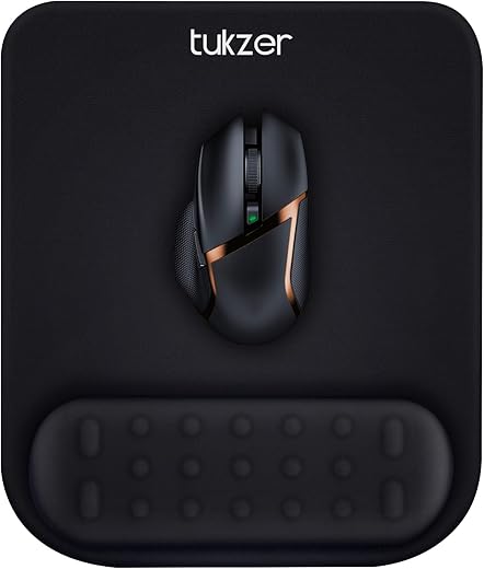 Tukzer Gel Mouse Pad Wrist Rest Memory-Foam Ergonomic Mousepad| Cushion Wrist Support & Pain Relief| Suitable for Gaming, Computer, Laptop, Home &…