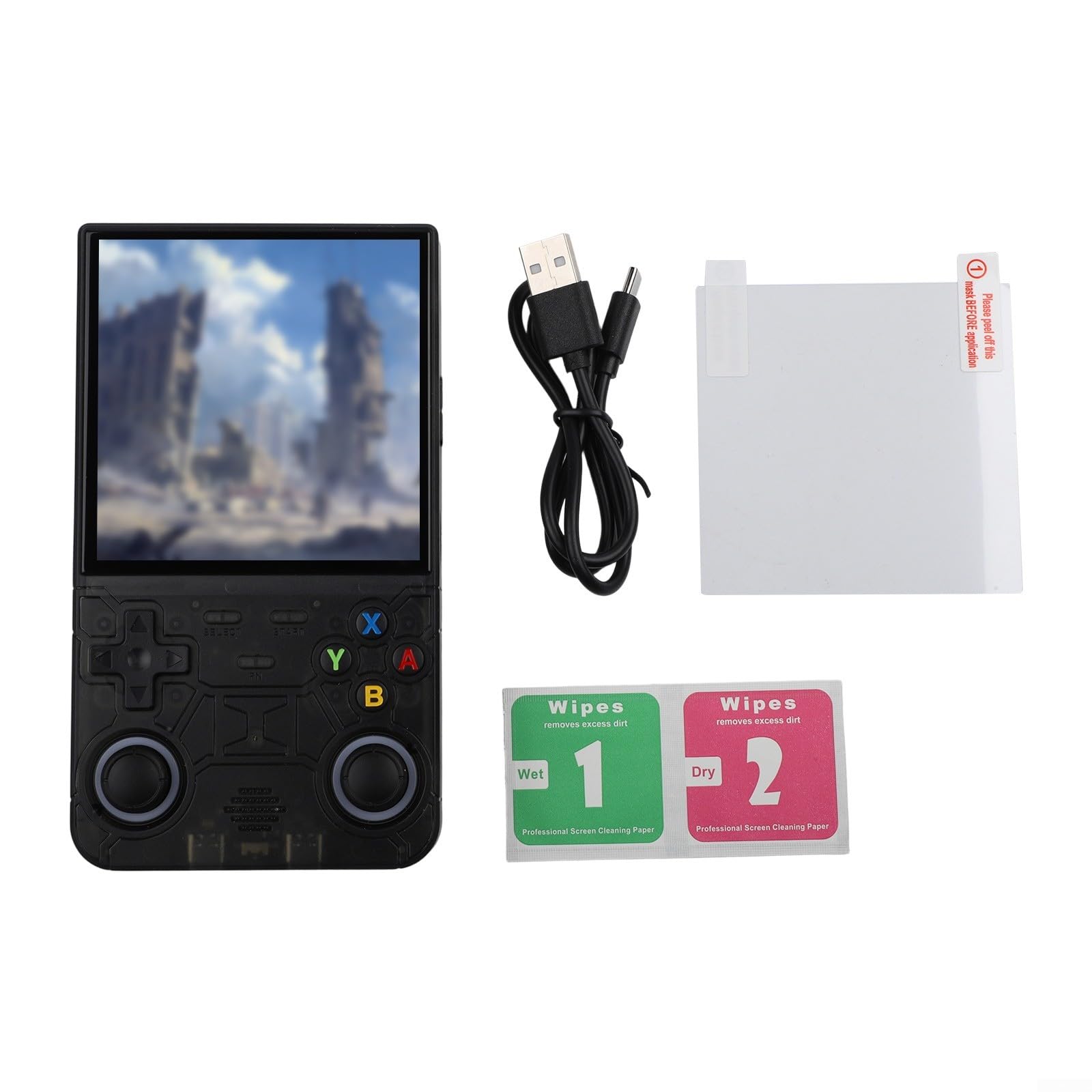 FUBESK R36 Ultra 128GB Handheld Spielekonsole mit 4,0-Zoll-HD-Display für Retro Gaming, Lila(purple 64G)