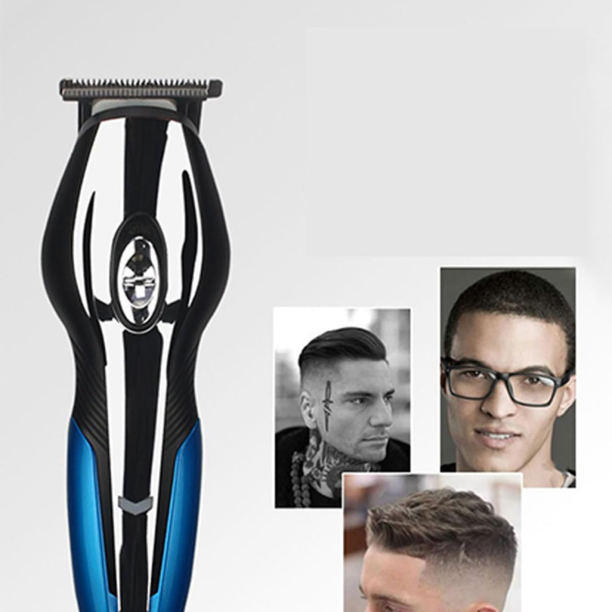 Set Trimmer e Rasoio Elettrico Nero con Lama Abs e Batteria, Ricarica Usb, per Rifinitura Barba e Pulizia Peli Naso, Uso Personale Maschile