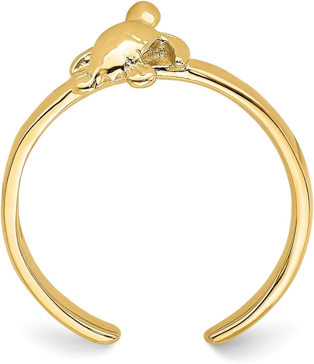 Jewelry Affairs 14k Real Solid Yellow Gold Adjustable Sea Turtle Toe Ring