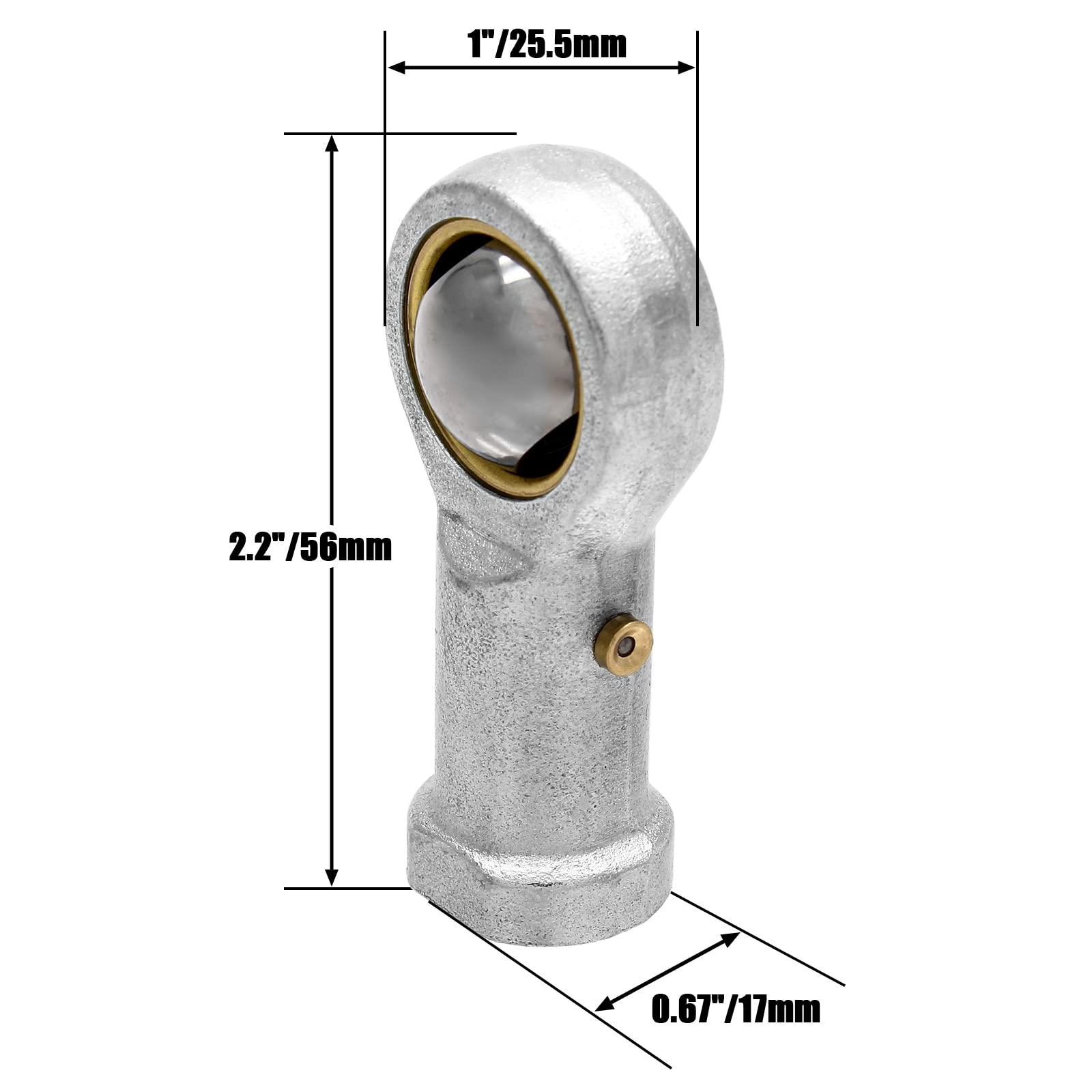 Lot De 2 Embouts De Tige Rotule PHSB6 3/8-24 - Filetage Gauche & Droite, Acier Zingué Articulé Pour Vérins Hydrauliques