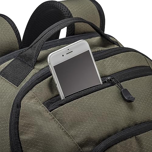 Image of High Sierra Swoop Backpack, Lightweight Bookbag, Large Main Compartment + External Accessory Pockets, Separate Laptop Pocket, Dual Water Bottle Pockets, Fits most 17 inch Laptops, 30L Capacity, Olive