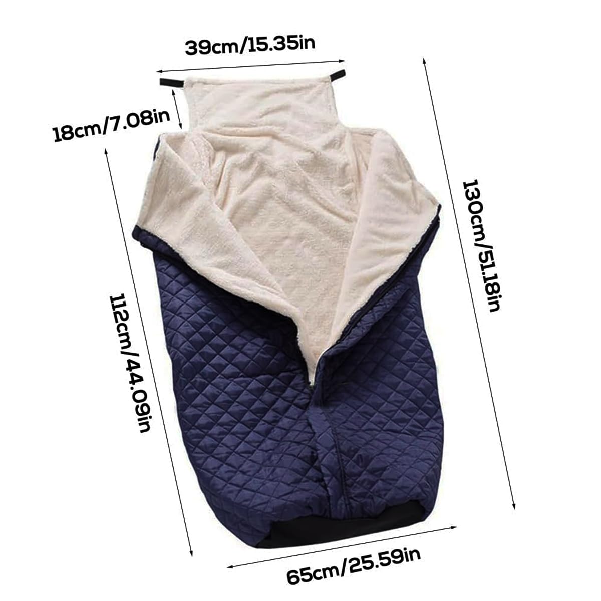 Coperta per Sedia a rotelle Borsa da infilare per utenti di Sedia a rotelle Coperta Avvolgente in Pile Caldo e Spesso con Tasca Interna Foderata Coprigambe Antipioggia Nero