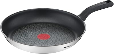 Tefal Comfort Max Stainless Steel Non-Stick Pancake Frying Pan 30cm, Thermo-Spot Heat Indicator, Induction Compatible Base, Comfortable Grip Handle, G7260744