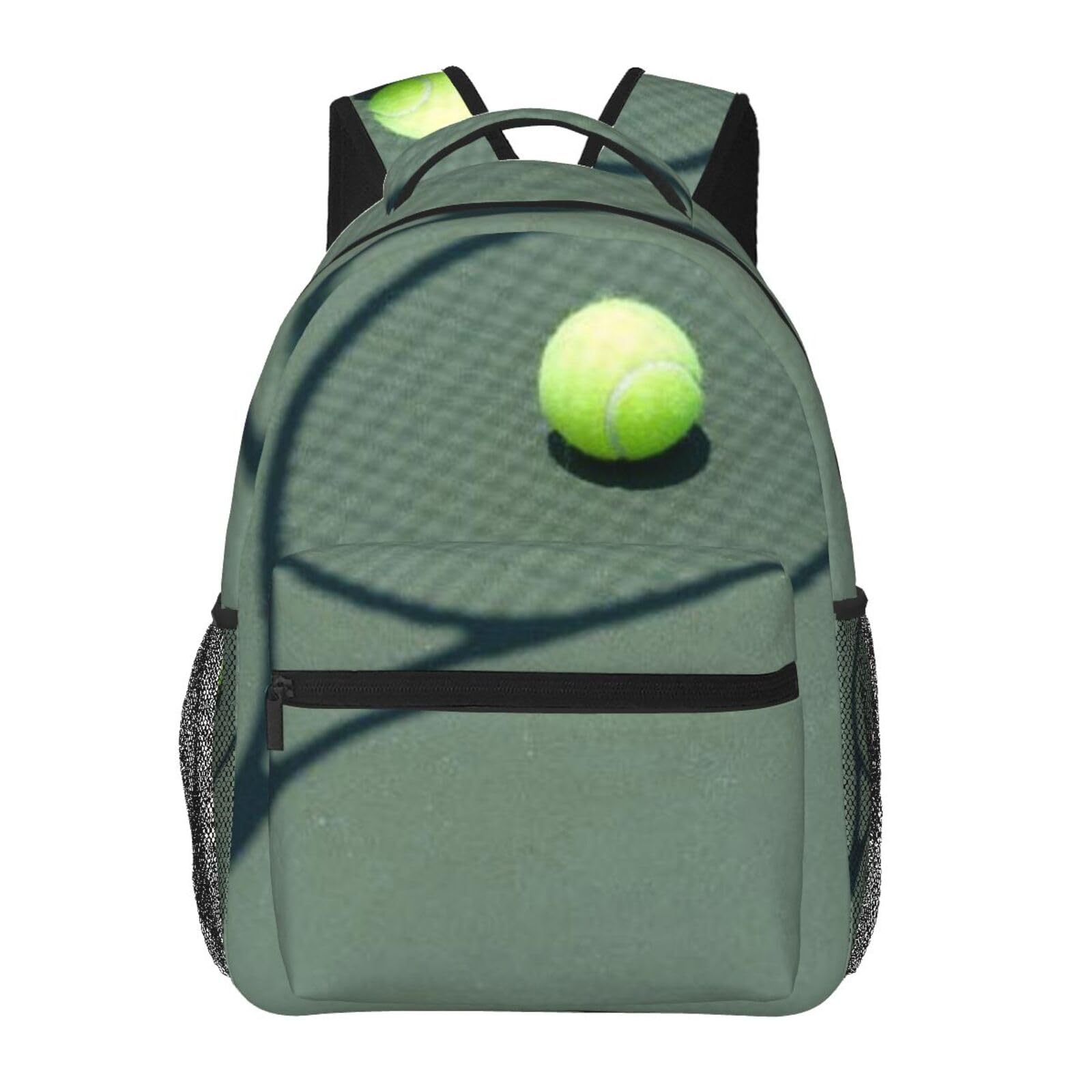FLYIFE Tennis Racket Printed Lightweight School Backpack -Versatile Comfortable Student Book Bag For Travel, School, And Outdoor Activities