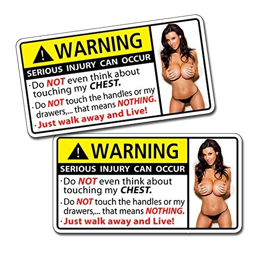 Funny Caution Chest Warning Decal Sticker Tool Toolbox