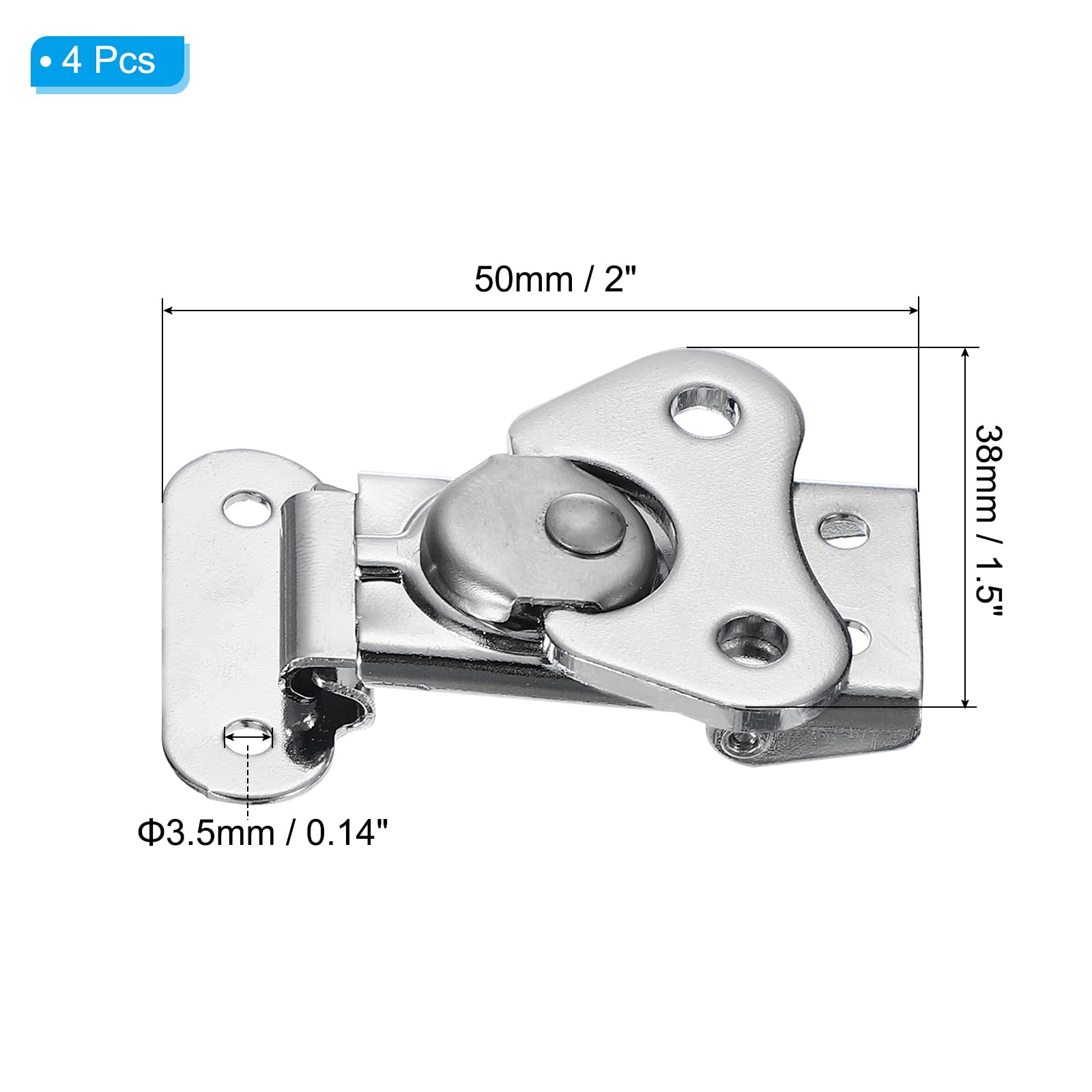 PATIKIL Spring Loaded Small Butterfly Twist Latch 2"x1.5" - Image 2
