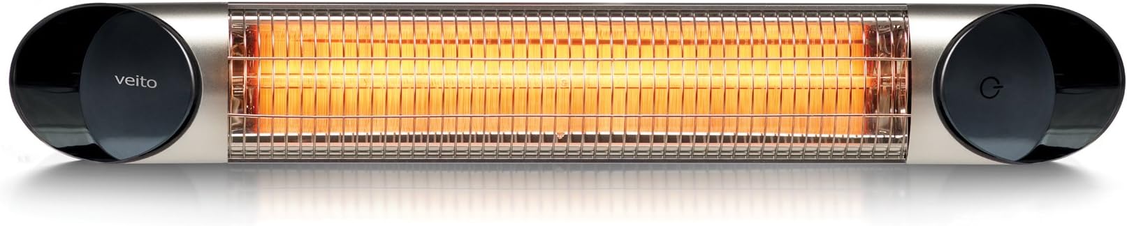 Veito Blade Waterproof IP55 Wall and Ceiling Mounted Indoor and Outdoor Patio Heater, 2000 Watt, Black/ Silver