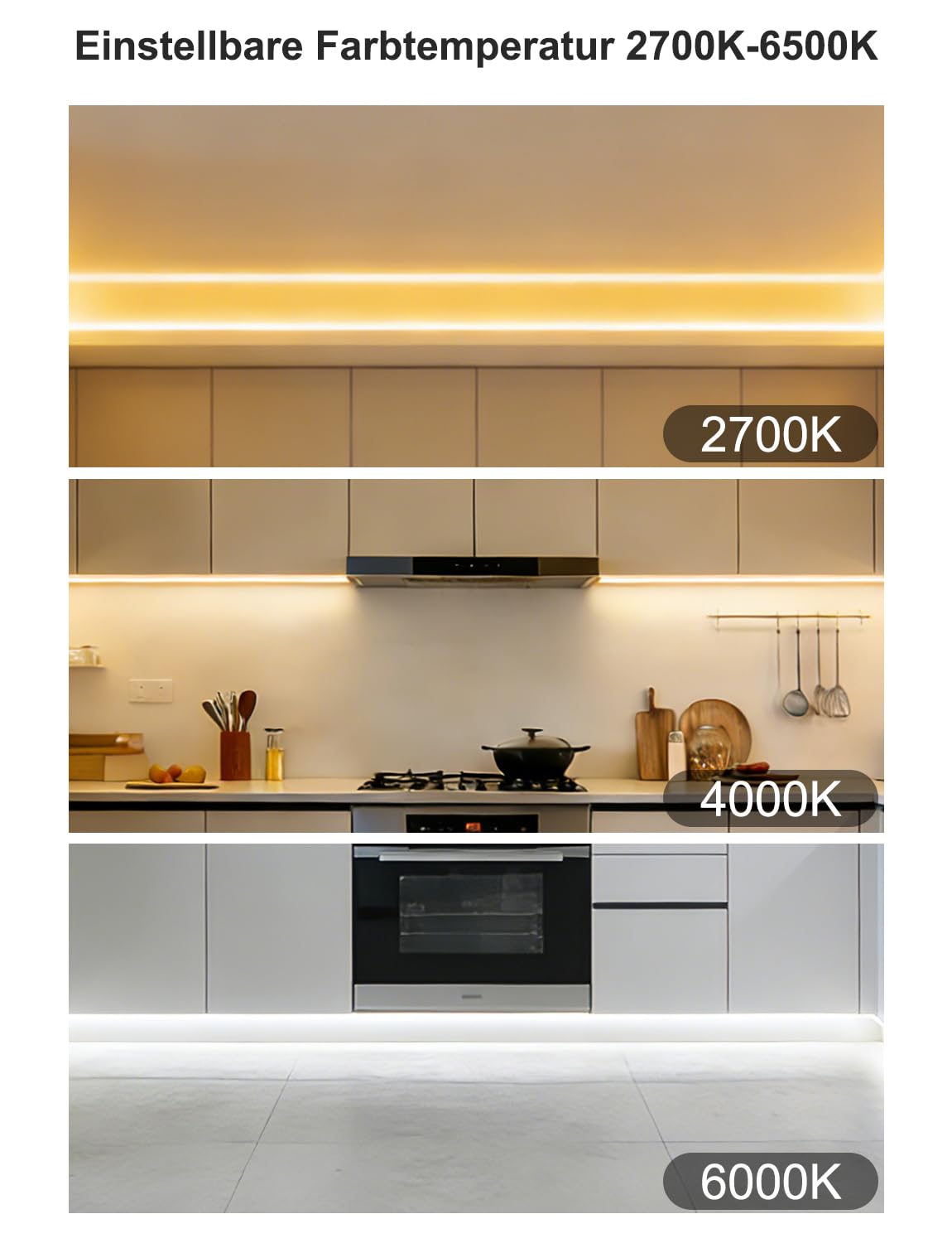 AXMOTUT LED Strip 10M CCT, Bluetooth CCT COB LED Streifen mit APP & Fernbedienung, Musik Sync, Dimmbar 2700K-6500K Farbwechsel Lichtband, Selbstklebend LED Beleuchtung für Zimmer, Schlafzimmer
