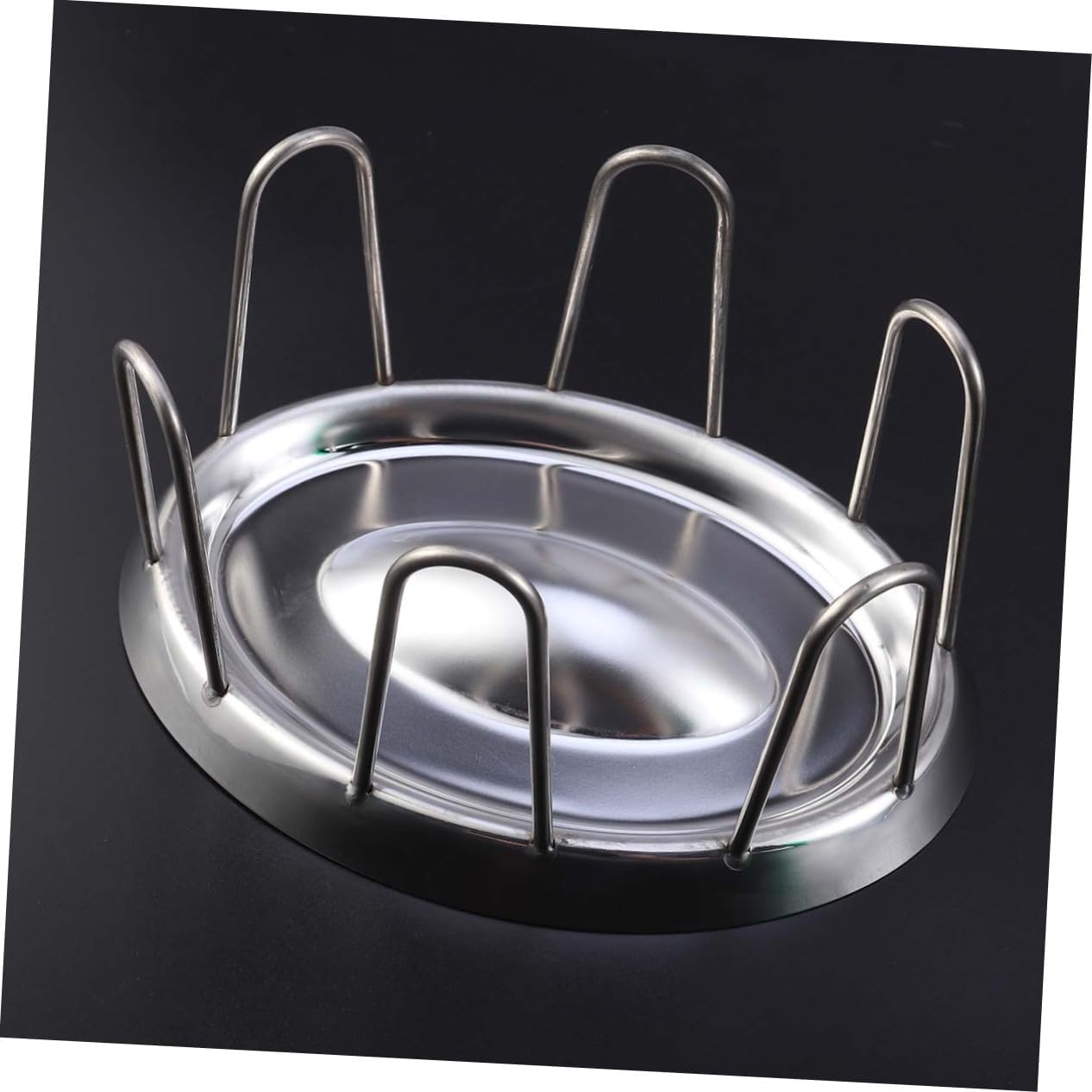 SUPVOX Turtle Feeding Bowl Reptile Food Dish Stainless Steel Round Shape Pet Supplies