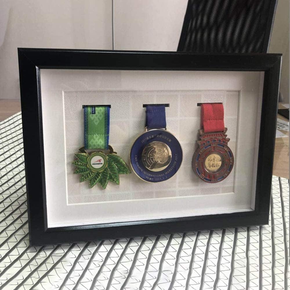 WANGZHENG Collector Medal Showcase Frame Medaille Military Medal Showcase Frame Frame for Displaying Medals Medal Photo Frame War Military Sports-Black Border||A4 (3 Pieces)