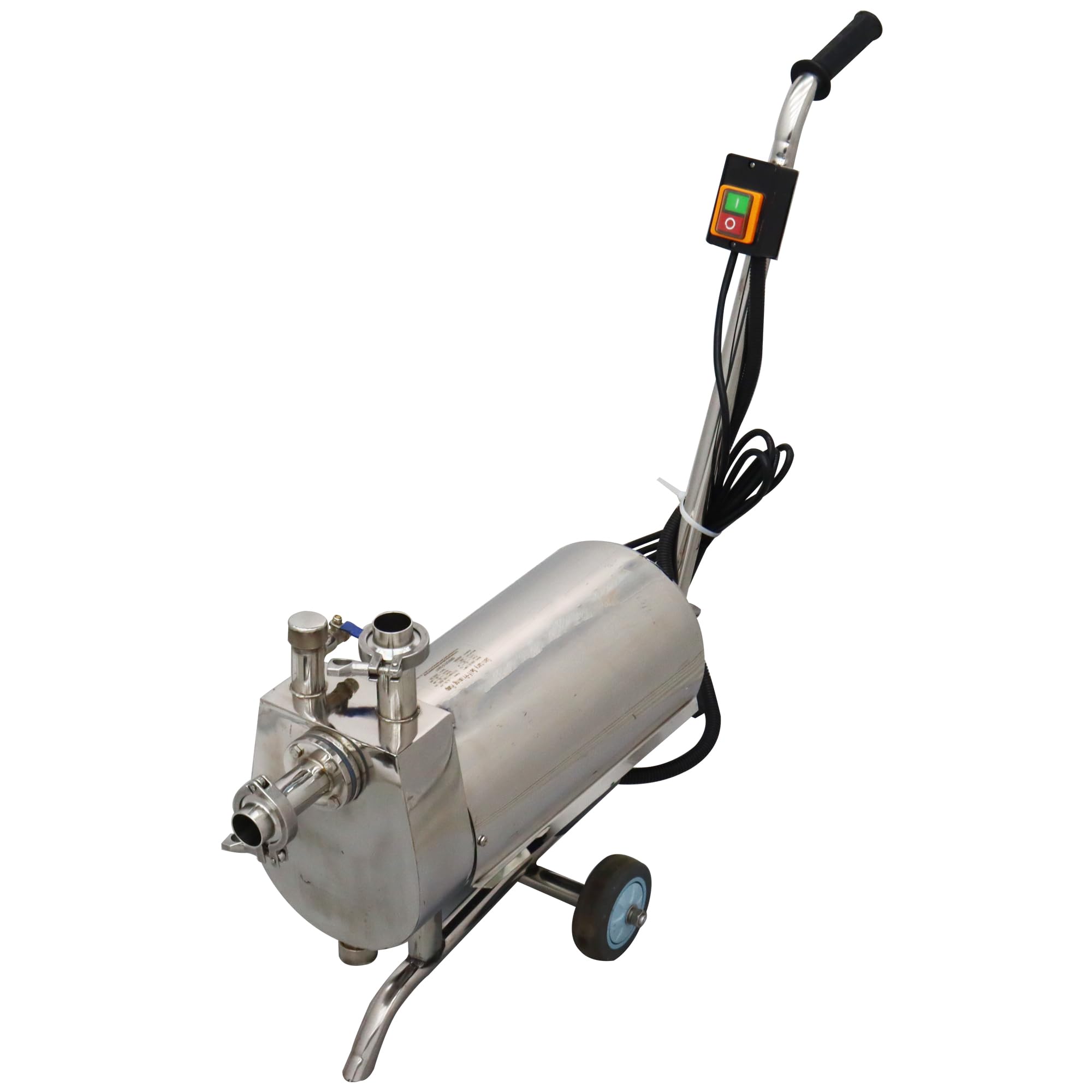 HQHAOTWU 3T/h Sanitary Self-priming Pump Movable Centrifugal Pump 304 Stainless Steel Food Grade Centrifugal Pump Portable Beverage Liquid Drinks Transfer Machine