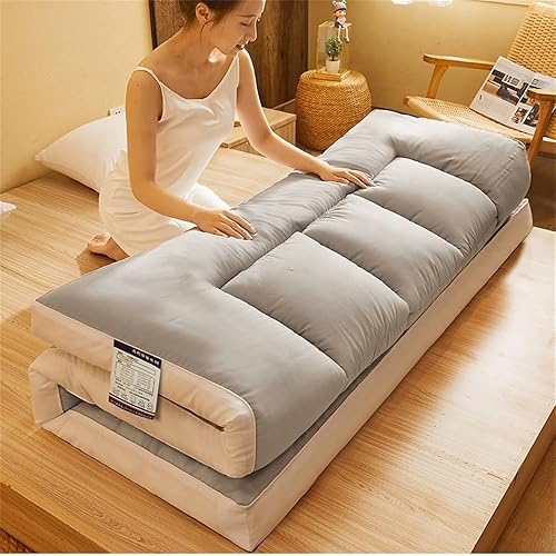 Miniatura 3 de Colchón de futón japonés para piso, extra grueso, esponjoso, sofá, campamento en casa, cama de invitados, tapete portátil para dormir