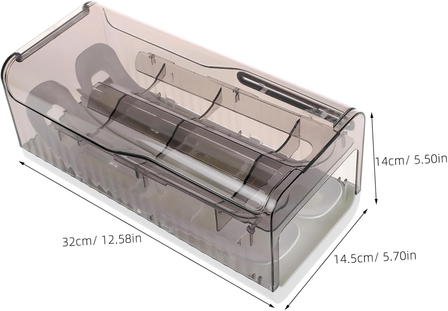 Rolling Dispenser for Refrigerator Plastic Holder Inclined Design for Efficient Fridge Organization Food-grade Material