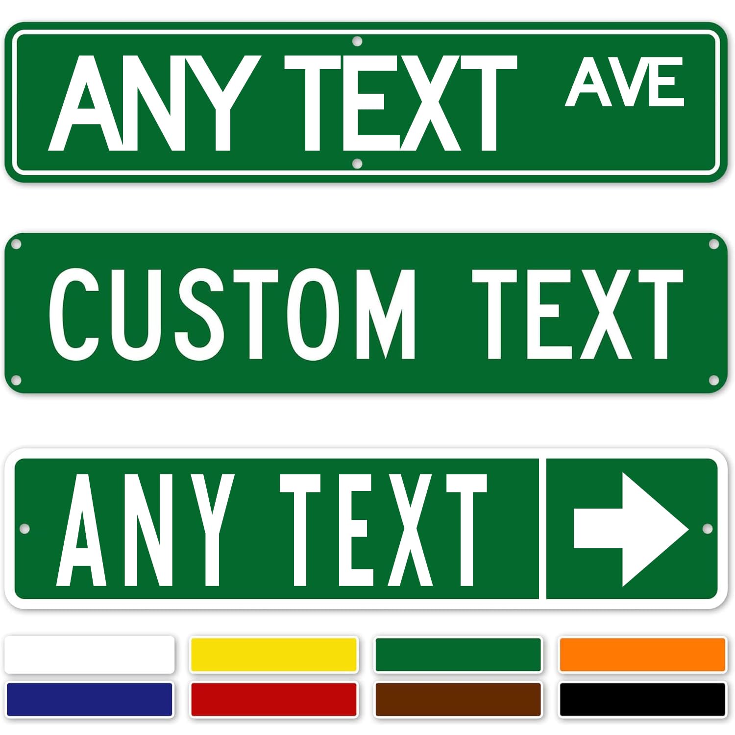 Custom Street Sign Metal, Reflective Option, Single/Double Sided, 4x18 Inch Rust-Free Aluminum