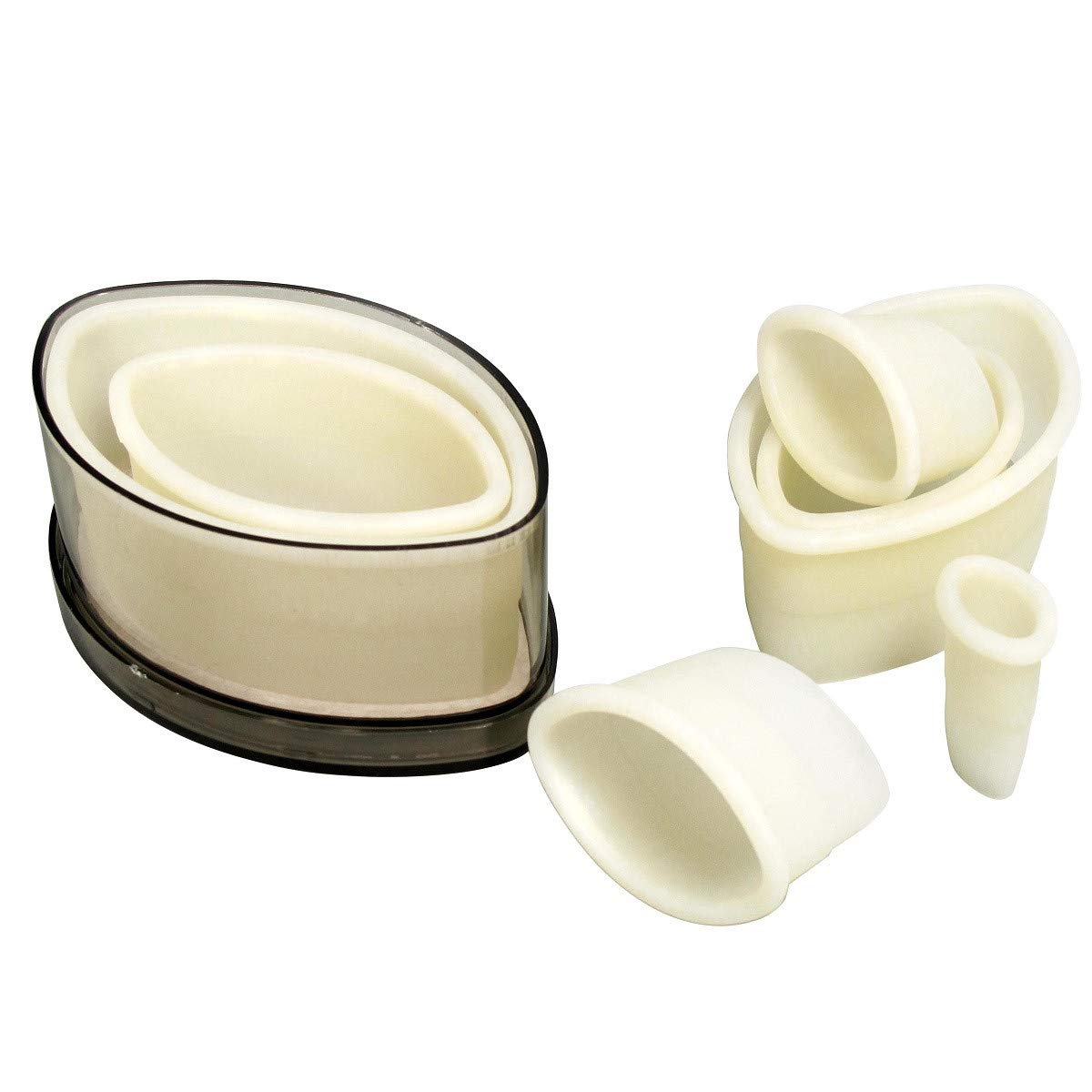 thermohauser American Football Cookie Cutter Set (Nylon), Smooth, White, Diameter 3.0-12.0 cm, 7-Piece