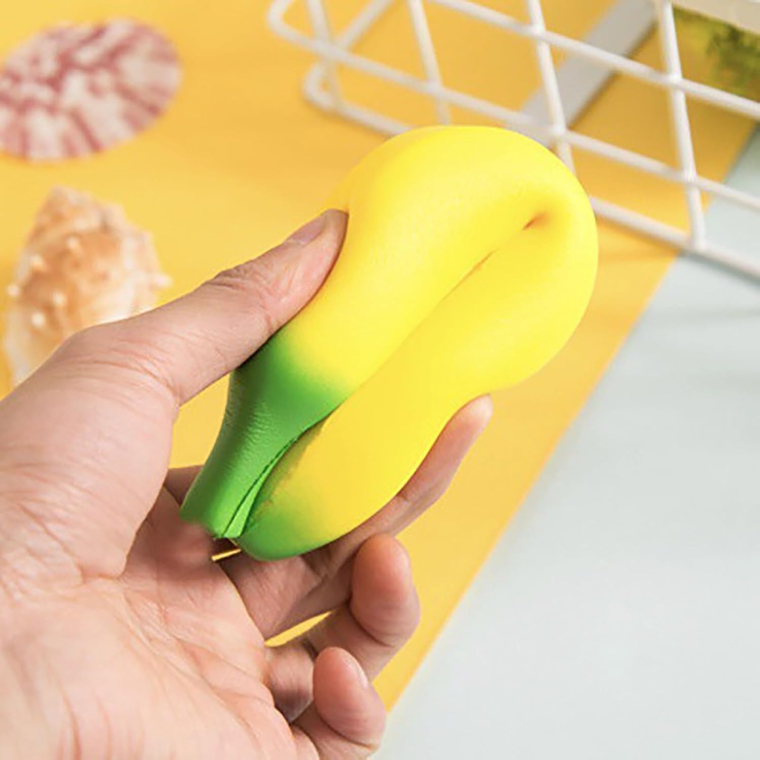 Banana Stress Relief Squishy Toy, 2026 New Banana Shape Squishy, Realistic Fruit Slow Rising Soft Toy Stress Relieve Decoration Gift for Adults, Novelty Office Decor & Relaxation Tool