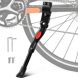 Cavalletto Bici, per Biciclette da 24-27 Pollici Supporto Regolabile, Piedino in Gomma Antiscivolo Cavalletto per Bici Adatto per Mountain Bike, BMX, 700c, MTB Nero