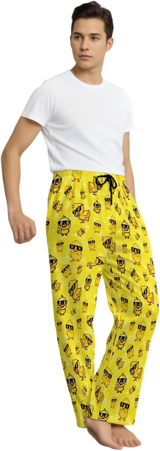 Duck Men's Pajama Pants with Pockets Elastic Waistband Breathable Lightweight Sleep Pants for Men Soft Lounge Pants M - Image 7