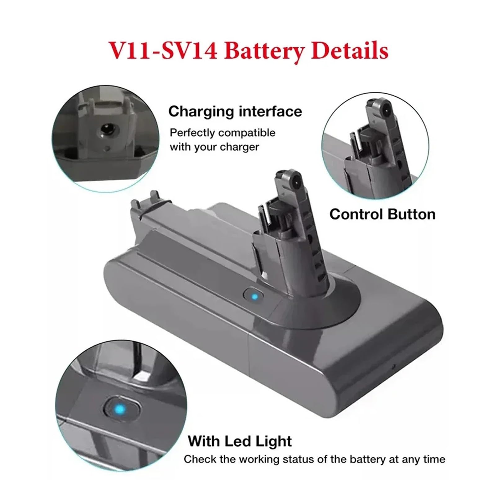 Amazon.com: 25.5V 6000mAh Battery, Compatible for Dyson V12