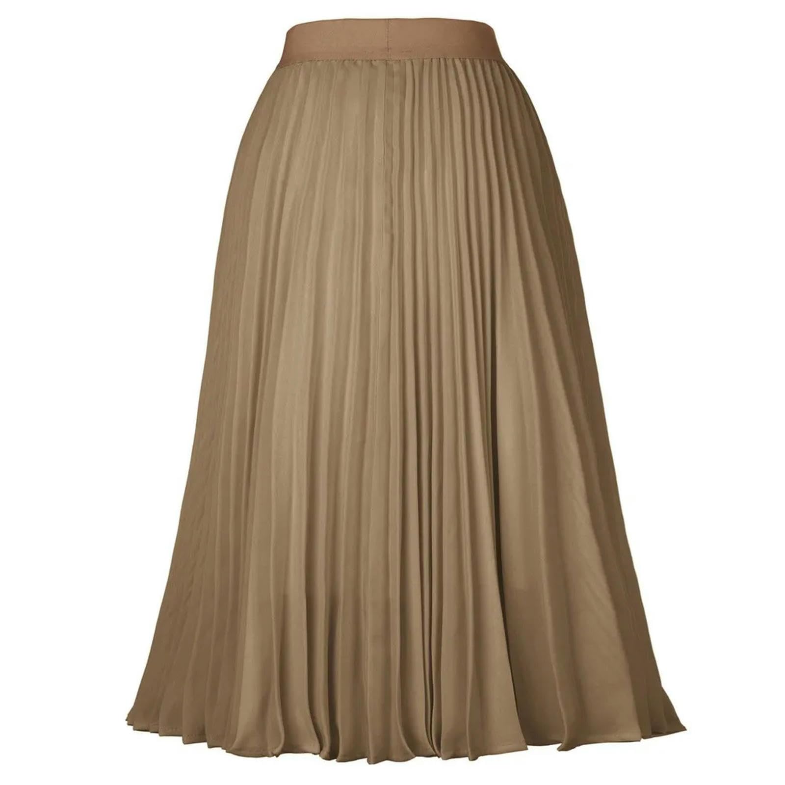 Falda Plisada de Corte A para Mujer, Cintura Alta elástica, Faldas de Gasa, Trajes de Trabajo Elegantes para Mujer, Negro, XL