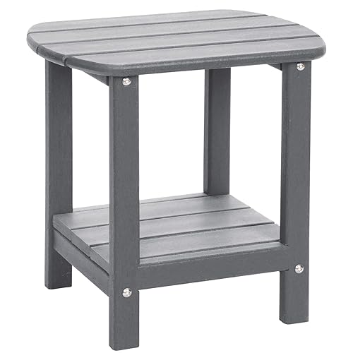 Adirondack Outdoor Side Table, 16.5” HDPE Small Patio Table with