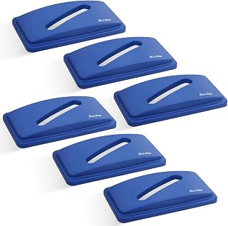 Paper Recycling Lid, 23 Gallon Commercial Slim Jim Recycling Trash Can Lid with Hole, Plastic Blue Waste Garbage Can Lid with Paper Slot 6 Pack