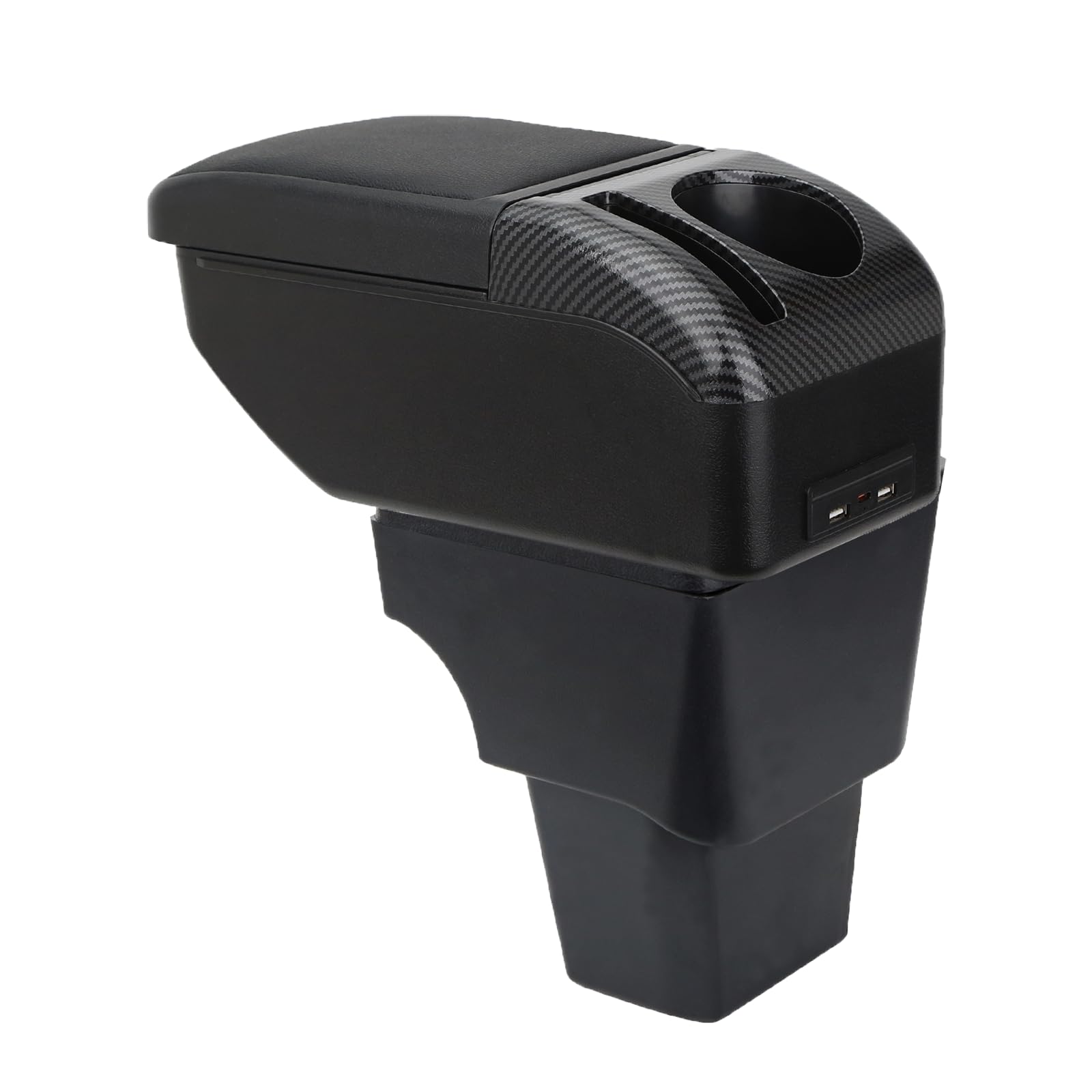 ZENVI Braccioli Compatible with VW T-Cross Braccioli 2019-2025 Console Centrale Organizer Immagazzinaggio Scatola Utilizzabile Per Autisti Supporto Gomito Doppio Spazio Archiviazione(Stile Nero)