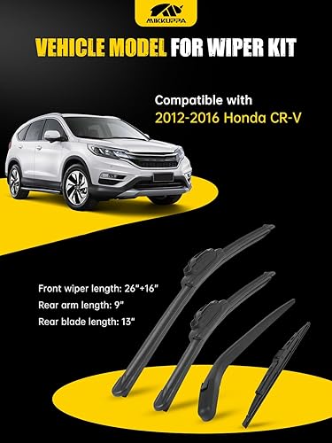 Vista 46 de MIKKUPPA Limpiaparabrisas de 26 pulgadas + 23 pulgadas + 12 pulgadas, repuesto para Mercedes-Benz 2013-2016 GL350 GL450, 2012-2015 ML350 ML550 ML63