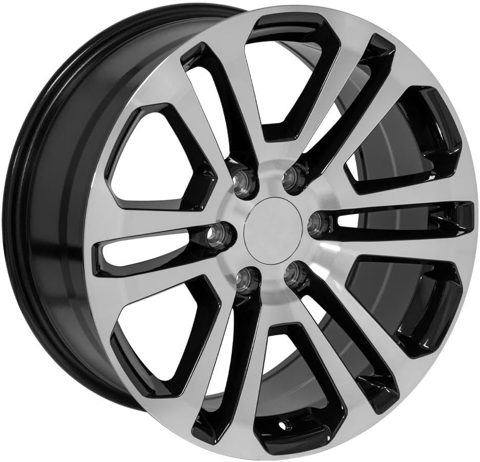 OE Wheels CV99 20 Inch Rim Fits Sierra 1500 Style 6x139.7 20x9 Gloss Black Machined - Hollander 4741 (1)